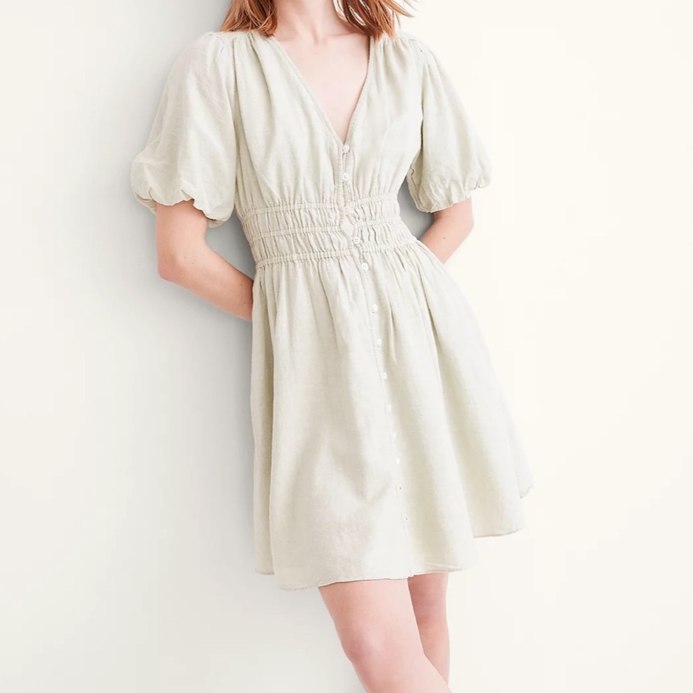Madewell Linen-Blend Sophia Mini Dress